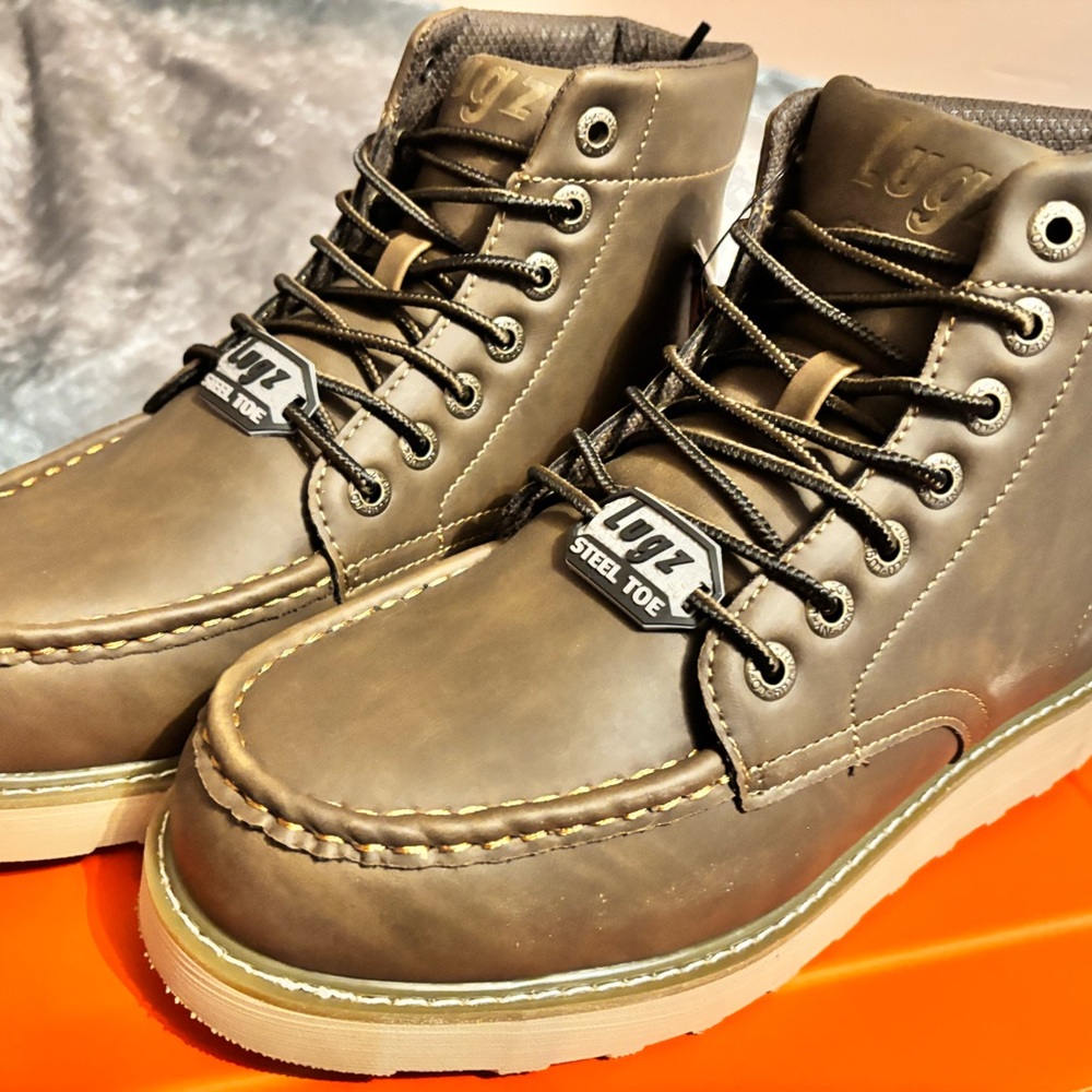 Lugz Men's Brown Steel Toe Boots